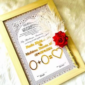 Nikahnama with red flower nikahpen A3 size